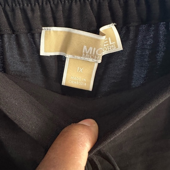 MICHAEL KORS Womens Black Wide Leg Stretch Cropped Pants Pull on Plus Sz 1X NWT - Picture 4 of 9